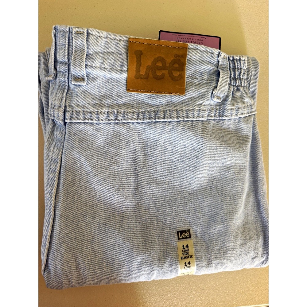 NWT Vintage Lee Womens USA made Jeans 14 Tall Relaxed High Rise Elastic Waist